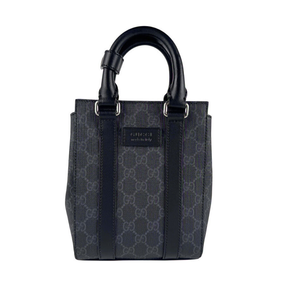 Gucci GG Supreme Canvas 2Way Crossbody Bag Silver Black
